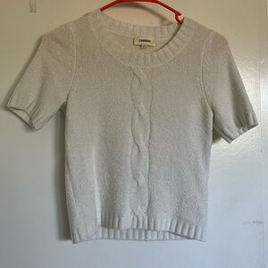 L’Agence Liz Ivory Short Sleeve Knit Top